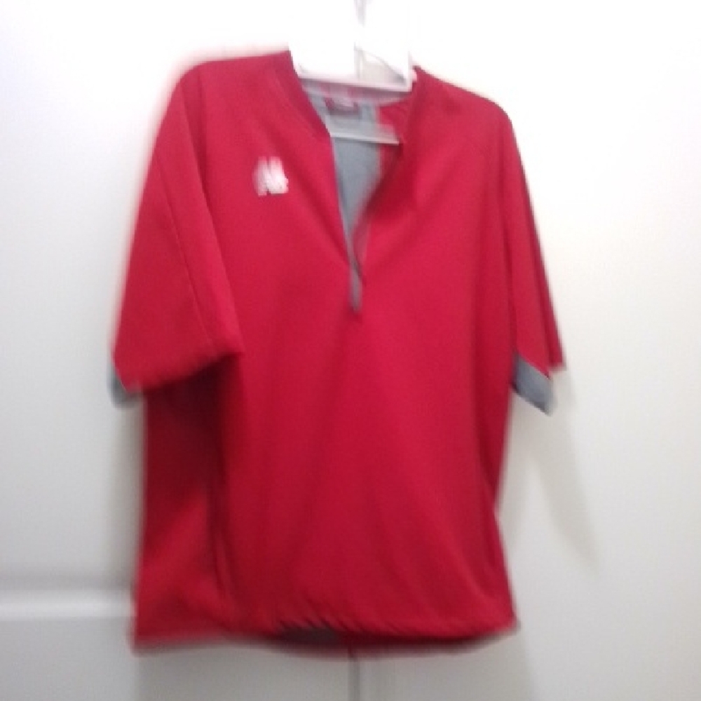 New Balance short sleeve Red Athletic Shirt with Gray Accents